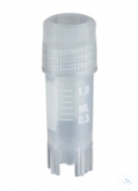 Cryovials, PP, -20 -196 °C, screw cap with seal joint, 1,2 ml, conical, self...