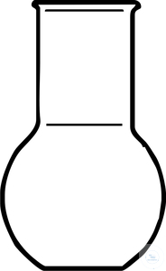 Flasks, flat bottom, medium length, borosilicate, with beaded rim, 500 ml, flask Ø 105 mm, height...