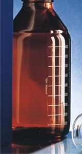 Laborflasche 500 ml, DIN-Gewinde GL 80, Weithals, Ø 86 mm, Höhe 196 mm, mit Teilung, ohne Kappe,...