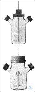 RUBBELE BOTTLE 25ml Roerflessen, 25 ml, in hoogte verstelbaar, middenhalsdop 45 mm, zijhals 18 mm
