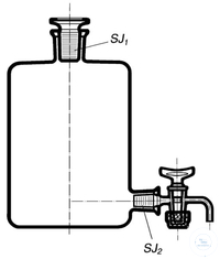 Aspirator bottles, borosilicate glass, 500 ml, with ST-stopcock + stopper, height: 165 mm, Ø 89...