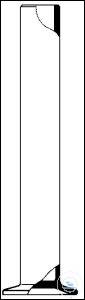 Zylinder mit Fuß, Rand rauh geschliffen, Höhe: 150 mm, Ø: 50 mm, hergestellt aus DURAN Rohr