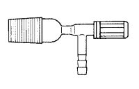 Robinet avec vanne à pointeau en PTFE, Novus pour dessiccateur avec tubulure latérale NS24