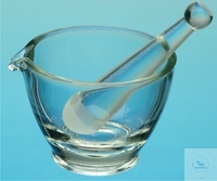 Mortel Ø:100 mm, hoogte 75 mm, SBW glas Vijzel met voet, Ø- 100 mm, hoogte 75 mm, met tuit en...