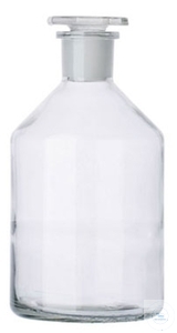 Enghals-Steilbrustflaschen, 1000 ml, NS 29/32, klar, mit halb-hohlem NS-Glasstopfen, Soda-Glas,...