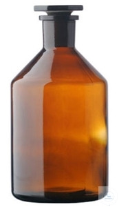 Enghals-Steilbrustflaschen, 250 ml, NS 19/26, braun, mit NS-Glasstopfen, massiv, aus Soda-Glas VE...