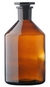 Bottles conical shoulder, narrow mouth, 100 ml, NS 14/23, amber, ST-glass-stopper, Soda-Glass