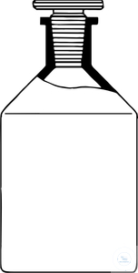 Flessen met smalle hals en steile bodem, 500 ml, NS 24/29, helder, met PE stop, sodaglas, PU = 9...