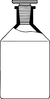 Bottles conical shoulder, narrow mouth, 500 ml, NS 24/29, clear, with PE-stopper, soda-glass