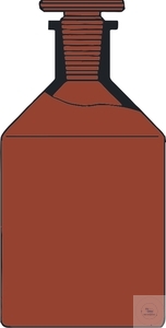 Enghals-Steilhalsflaschen, 100 ml, NS 14/23, braun, mit PE-Stopfen, Soda-Glas, VE = 48 Stück
