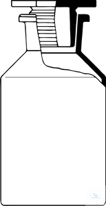 Flessen met wijde hals en steile bodem, 250 ml, NS 34/24, helder, met PE-stop, sodaglas, PU = 30 st.