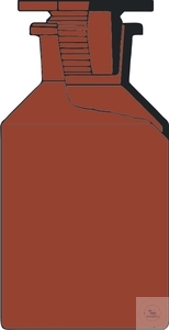 Weithals-Steilbrustflaschen, 50 ml, NS 24/20, braun, mit PE-Stopfen, Soda-Glas, VE = 48 Stück