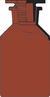 Bottles conical shoulder, wide mouth, 250 ml, NS 34/24, amber, with PE-stopper, soda-glass