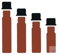 Monsterflesjes, amber glas, 100 ml, met schroefdraad DIN 18 en schroefstop PU = 49 stuks