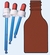 Dropping bottles, alpha, amber glass, screw thread Gl 18, with montur, 20 ml