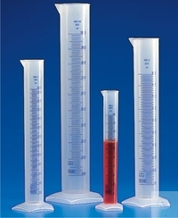 Messzylinder, hohe Form, PP, 10 ml, blau graduiert, transparent VE = 12 Stück