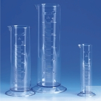 Messzylinder, niedere Form, graduiert, SAN, 100 ml, glasklar VE = 12 Stück
