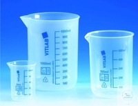 Griffinbecher, 10 ml, PP, farbig graduiert, transparent, Teilung 2 ml, Ø 30 mm, Höhe 36 mm