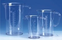 Messbecher, mit Henkel und Ausguss, erhaben graduiert, glasklar, SAN, 250:5 ml, Höhe 120 mm, Ø 70 mm