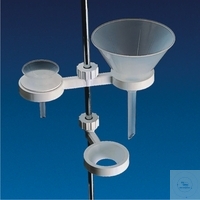 Funnel holder, PP, double, for funnels of 50-120 mm Ø can be fixed to stands of 8-14 mm Ø, Pack =...