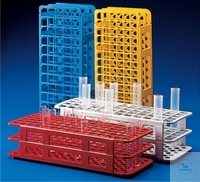 REAGENT GLAS RAK Ø20mm PP WIT Rekjes voor reageerbuizen, demonteerbaar, PP, 40 posities,...