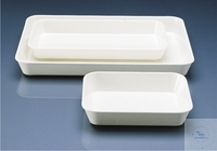 Instrumentenbakjes, 290 x 160 mm, hoogte 35 mm, wit, plat, gemaakt van MF