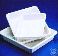 Trays 505x405x95mm PVC white Trays, PVC, white, acid-proof, stackable, outside dimensions 505 x...