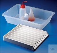 Storage tray, PVC, suitable for drawers, 9-fold divided lengthways, 25 mm compartment width, 350...