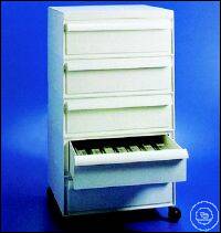 Storage Cabinet ABS Storage cabinet, ABS, for slides, with 5 drawers, total capacity 5000 Micro...