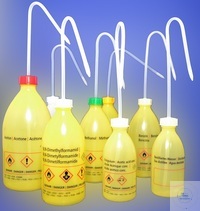 Safety washing bottles, 500 ml, PP,  GL 25, with safety delivery jet, imprint...
