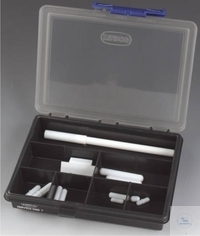 Stirring bar set, PTFE, supplied in a box, consisting of: Cylindrical magnetic stirring bars: 3 x...