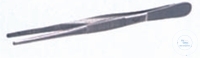 Pinzette, Länge: 105 mm, stumpf, gerade, Edelstahl