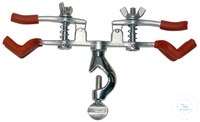 BURETTE CLAMPS, DROP FORGED BRASS, NICKEL PLATED,   WITH BOSSHEAD AND ROD, FOR 2 BURETTES