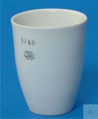 Tiegel 130 ml Porzellan HF glasiert Schmelztiegel, Porzellan, 130 ml, Ø 60 mm, Höhe 75 mm, hohe...