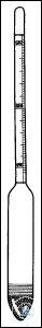 Dichte Aräometer, DIN 12791, M100-150, 1,500 – 1,600: 0,002, G/CM3, ohne Thermometer, eichfähig,...