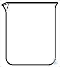 Becherglas 1000 ml niedere Form Becherglas, niedere Form, aus Quarz, mit Ausguss, DIN 12332, 1000...