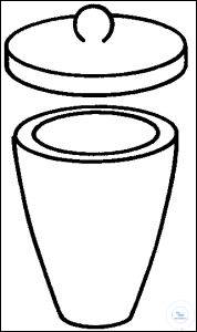 TAMPON 50ml QUARZ HF COMPLET CREUSET, H.F., COMPL. AVEC COUVERCLE, EN QUARTZ 50 ML, 50 X 50 MM