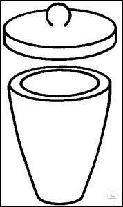 TIEGEL 40ml QUARZ HF KOMPLETT TIEGEL, H.F., KOMPL.M. DECKEL, AUS QUARZ 40 ML, 45 X 45 MM