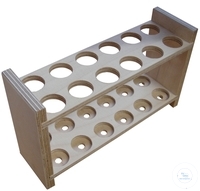 Portoir pour tubes à essai en bois PORTOIRS POUR TUBES À ESSAI EN BOIS, 120 X 210 X 70 MM, 12 TROUS