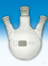 Rundkolben 500 ml drei Hälse MH NS 24/29 + zwei, SH NS 14/23 schräg Rundkolben, 500 ml, drei...