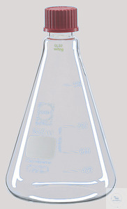 Kulturflaschen „BIOGEN“, Erlenmeyerform, 3000 ml, Hals gerade für Metallkappen, Kolben Ø: 187 mm,...