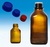 Fles 250 ml, GL32, bruin glas, met coating
