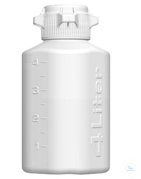 HPDE waste bottle 4000ml graduated, with overflow protection, cap with...