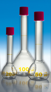 Messkolben 100 ml GL 18 braun graduiert