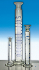 Mischzylinder 25 ml Kl-A HF KB NS 14/23 PE-Stopfen 6K-Fuß blau Mischzylinder, 25 : 0,5 ml,...