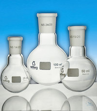 Ballon rond à col moyen, 1.000 ml, NS 45/40, 131 x 210 mm, DIN 12348, VE = 10 pièces