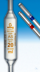 Bolpipetten, 100,0 ml, klasse AS, USP, met één markering, wachttijd 5 s., DIFFICO bruin,...