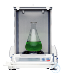 Analysenwaage, 120g x 0,1mg, Eichfähige Analysenwaage mit antistatischem Glaswindschutz,...