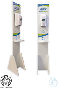 Tótem de MADERA con dispensador óptico, 1 litro, 30.000 dosificaciones