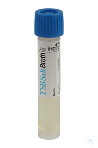 TSB -Bouillon 2ml + 2,5% NaCl Medium 12x80mm Röhrchen, Kappe blau TSB -Bouillon + 2,5% NaCl, 2 ml...